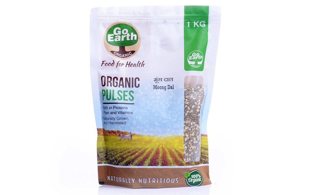 Go Earth Organic Moong Dal    Pack  1 kilogram